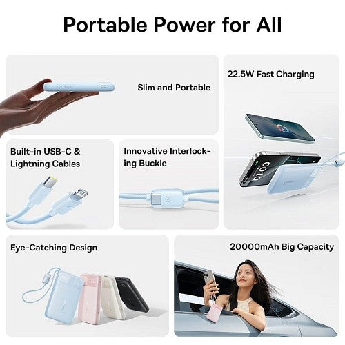 Baseus Powerbank 22.5W 20000mAh + Display EnerFill FC11 Black