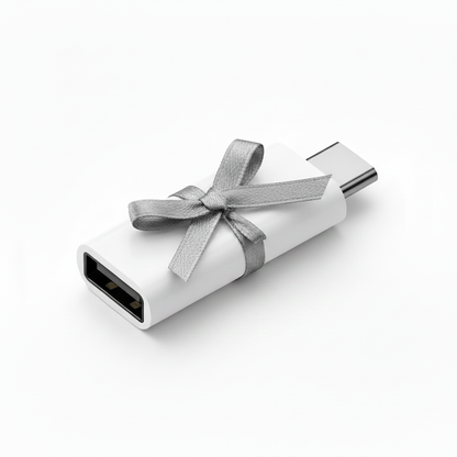 USB-A to USB-C Adapter bonus gift with ribbon